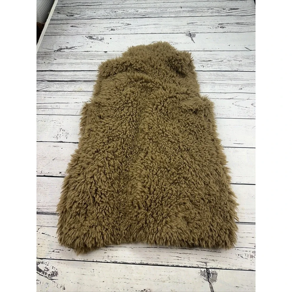 Ashley by 26 International Faux Fur Vest Women's Size S Brown Shaggy Open Front